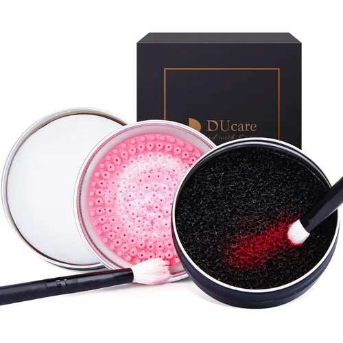 Vista 9 de DUcare Limpiador de Brochas de Maquillaje Champú Jabón Sólido Tapete de Limpieza de Brochas Elimina Color Cosmético Almohadilla Limpiadora