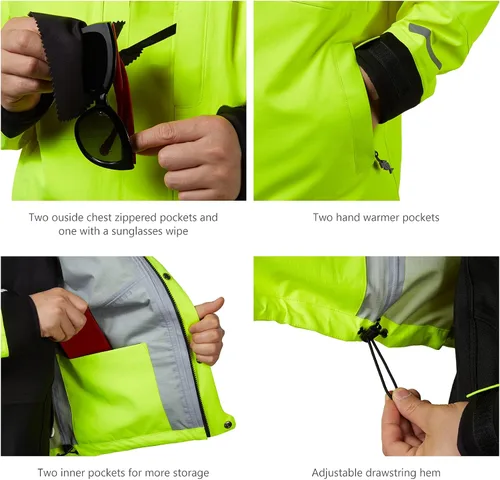 Vista 8 de BASSDASH Valor - Chaquetas de pesca impermeables para hombres y mujeres, chaqueta de lluvia transpirable y resistente al viento
