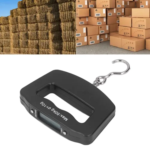 Vista 3 de Báscula colgante digital con gancho Dispositivo de pesaje electrónico portátil para uso de granja de pesca Pantalla LCD de alta precisión