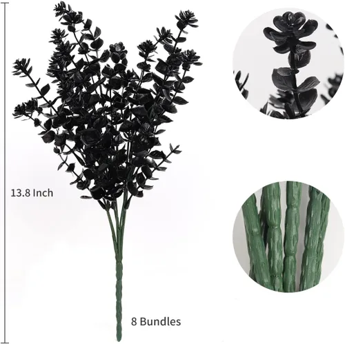 Vista 2 de RECUTMS - Flores artificiales, plantas artificiales, resisten los rayos ultravioleta, arbustos sintéticos, para interior y exterior, maceta