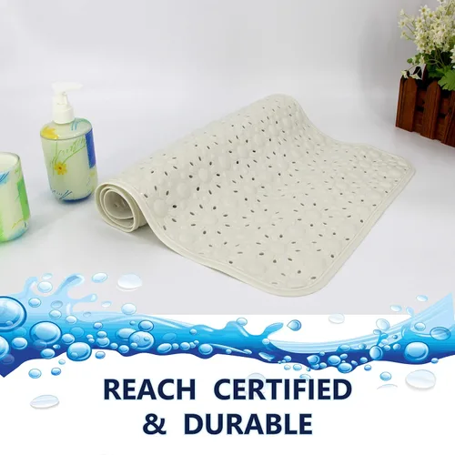 Vista 8 de SafeLand - Tapete antideslizante para baño, ducha, bañera, material TPR, ecológico, sin PVC, lavable a máquina, sin olor, con potentes ventosas
