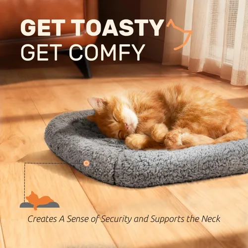 Vista 6 de Mora Pets Cama Autocalentable para Gatos, Almohadilla Autocalentable para Mascotas con Refuerzo y Espuma, Funda Extraíble Lavable, Antideslizante