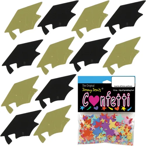 Vista 161 de Confetti Grad Cap Negro, Azul Marino Combo - 2 bolsas de media onza (1 oz)