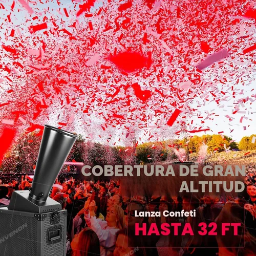 Vista 2 de Máquina de cañón de confeti de CO2 Control DMX con estuche de vuelo, cañón de confeti de boda para discoteca discoteca fiesta de escenario (Mini)