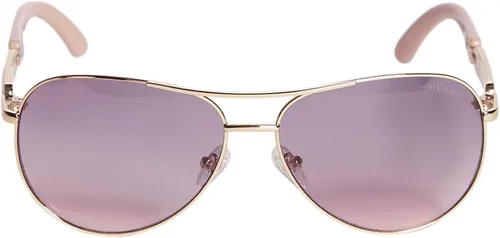 Vista 2 de GUESS Gafas de sol de aviador de metal para mujer, Oro