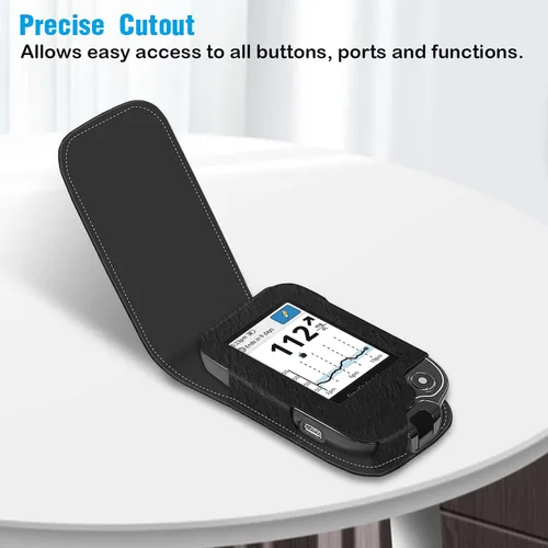 Vista 3 de Funda protectora de piel sintética para Freestyle Libre 3 2 / Libre Reader, ligera, a prueba de golpes, funda de transporte para diabéticos con clip