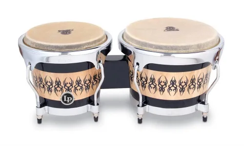 Vista 9 de Latin Percussion LPA601F-BK LP Aspire Bongos de fibra de vidrio - Negro/Negro
