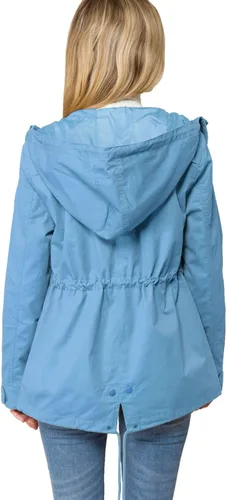 Vista 4 de Design by Olivia - Chaqueta militar impermeable con capucha para mujer