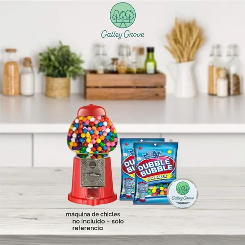 Vista 3 de Recargas de máquina de chicles mini Dubble Bubble 4.4 oz bolsa (paquete de 2), chicle de sabor a fruta surtido de 1/2 pulgada 13mm, paquete