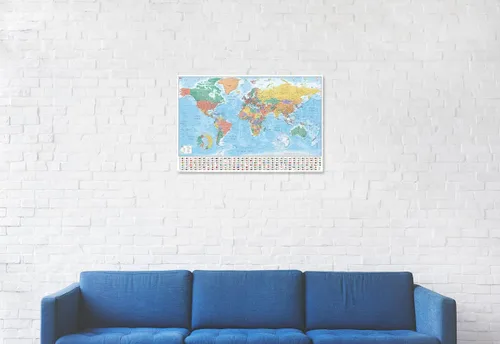 Vista 6 de POSTER STOP ONLINE Mapa político del mundo – Póster educativo impreso (mapa del mundo con banderas) (tamaño 36 x 24 pulgadas)