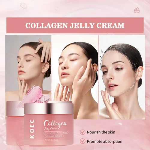 Vista 5 de LOYOTICE Crema de gelatina de colágeno, contiene niacinamida y colágeno hidrolizado liofilizado, aumenta la elasticidad y la hidratación, reduce
