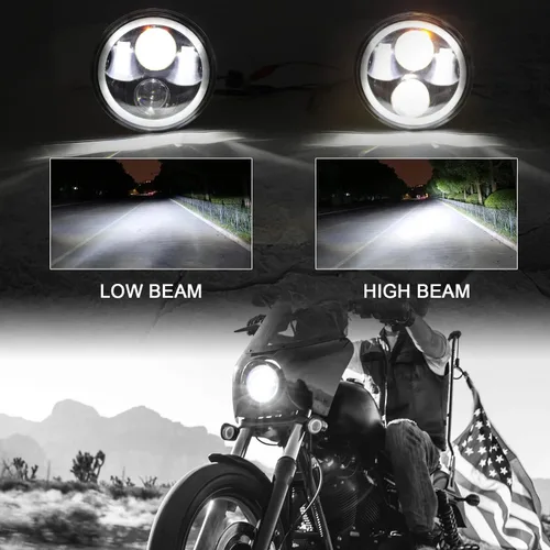 Vista 4 de SUNPIE Faro delantero de motocicleta 5-3/4 5.75 RGBW con halo DRL LED impermeable para Sportster Roadster 883 1200 Forty Softail Deuce Dyna Wide