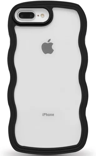Vista 86 de Anuck Funda para iPhone 13 Pro con borde ondulado, diseño trasero transparente, agarre antideslizante, forma de marco rizado ondulado, a prueba