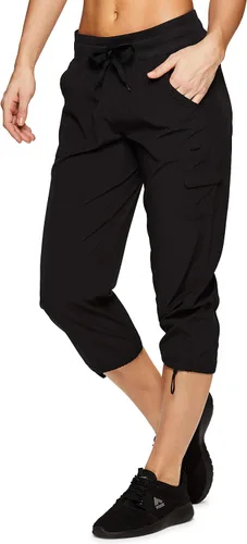 Vista 2 de RBX - Pantalón capri deportivo con cordón,ligero, con bolsillos y estilo cargo, para mujer