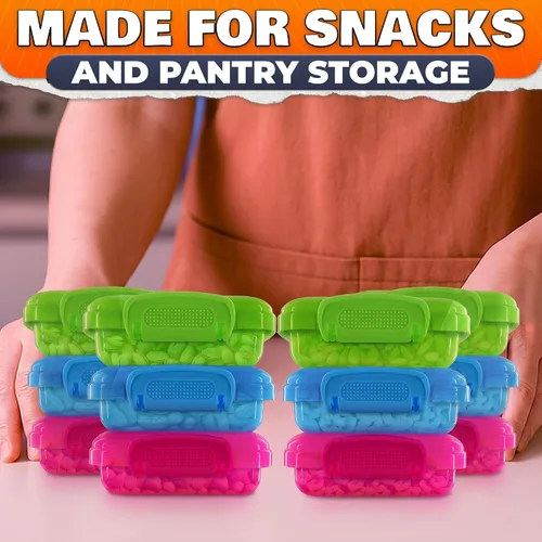 Vista 8 de NADOBA 12 Pcs Lock Top Snack Containers, 4.6 Oz, Snap Lid, 3