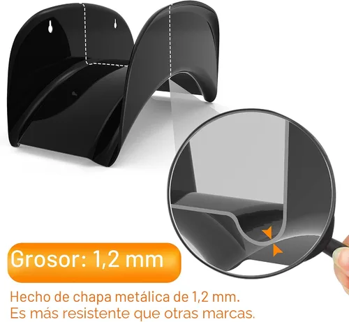 Vista 3 de Gardzen Soporte de pared resistente para manguera, gancho, estante, soporte para exterior, negro
