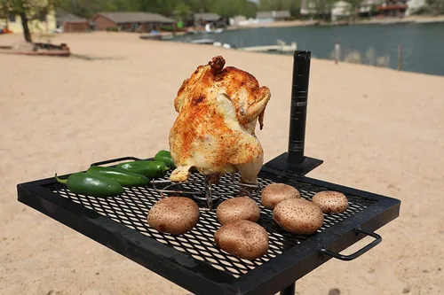 Vista 5 de GameMaker Parrilla de Cocina de Fuego Abierto – Parrilla de Campamento Portátil para Cocina de Llama Abierta, Fogatas, Anillos de Fuego al Aire