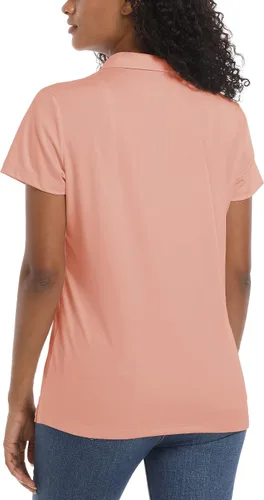 Vista 2 de TACVASEN Camisas polo para mujer, con protección solar UPF 50+, manga corta, secado rápido, cuello de 3 botones, ligeras