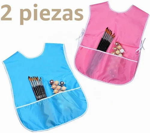 Vista 2 de Mudder - Delantal de pintura artística para niños, 2 piezas, resistente al agua