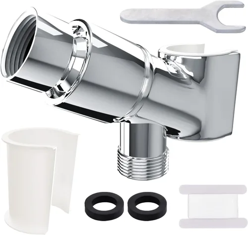 Vista 11 de Soporte de Cabezal de Ducha para Duchas de Mano, Montura de Brazo de Ducha Ajustable con Junta Esférica Giratoria, Soporte Premium de ABS, Conecta