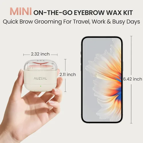 Vista 5 de Mini kit de cera de cejas para mujeres, cera para depilación de Rosa