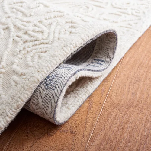 Vista 5 de SAFAVIEH Trace Collection - Alfombra decorativa de 2 x 3 pies, color marfil, lana hecha a mano, ideal para zonas de alto tráfico en entrada, sala