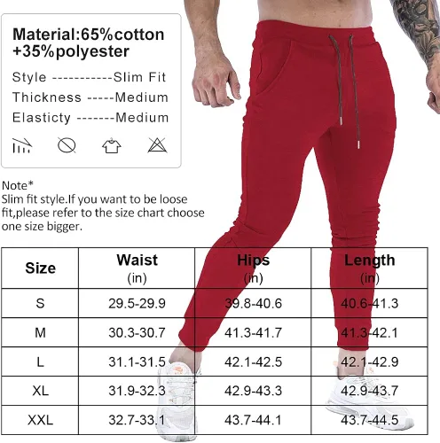 Vista 6 de Wangdo Pantalones deportivos ajustados para hombre pantalones de entrenamiento para gimnasio pantalones deportivos cónicos pantalones deportivos