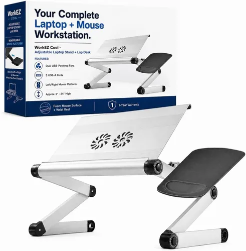 Vista 11 de Uncaged Ergonomics Soporte para laptop y escritorio de regazo con 2 Negro