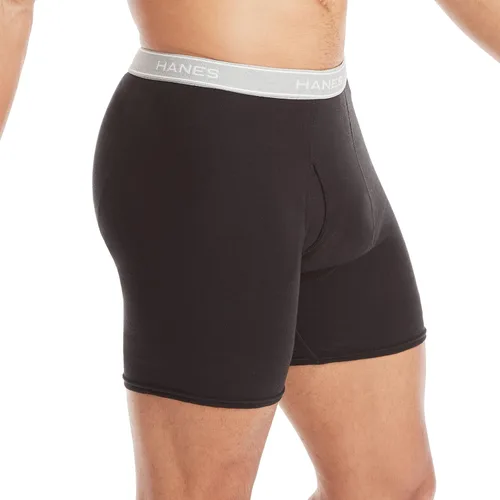 Vista 3 de Hanes Calzoncillos tipo bóxer para hombre, ropa interior de algodón suave y transpirable con cintura ComfortFlex, paquete múltiple