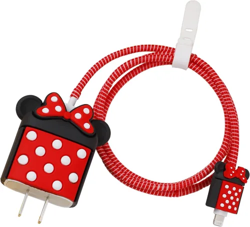 Vista 8 de Bonita funda protectora 3D de dibujos animados para cargador de pared, compatible con adaptador de corriente USB-C de 20 W de Apple y cable