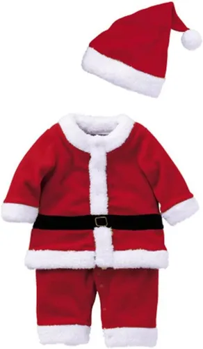 Vista 2 de QIAONIUNIU Disfraz de Papá Noel para bebé traje de Navidad para niños pequeños