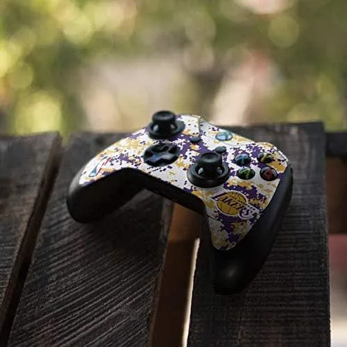 Vista 4 de Skinit Decal Gaming Skin Compatible with Xbox One Elite Controller - Officially Licensed NBA Los Angeles Lakers Digi Camo Design