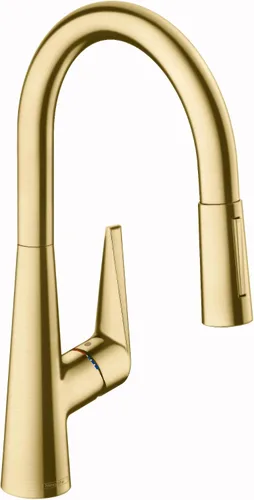 Vista 12 de hansgrohe Talis S 72813341 - Grifo de cocina de arco alto, grifo para fregadero de cocina, cabezal rociador de acoplamiento magnético, cromo negro