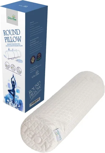 Vista 9 de Almohada redonda de espuma viscoelástica cómoda para el cuello y cojín cervical con funda suave extraíble lavable para columna vertebral y cuello