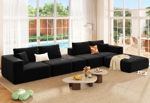 Vista 8 de Sofá modular de gran tamaño sin hueso de 150 pulgadas para sala de Beige
