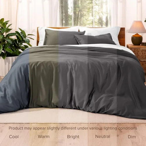 Vista 9 de Bare Home Tencel - Juego de funda de edredón - Lyocell derivado de eucalipto - Funda de edredón ultra suave de 2 piezas y fundas de almohada