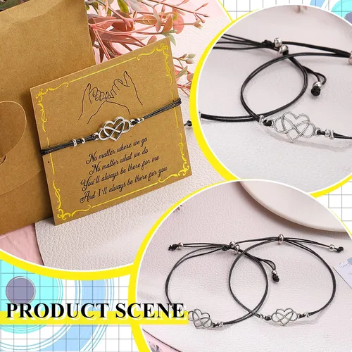 Vista 5 de Hicarer Pulseras de promesa, pulseras de amistad para el regreso a clases, juego de dijes a distancia para amigos, mujeres y niñas, regalo del día