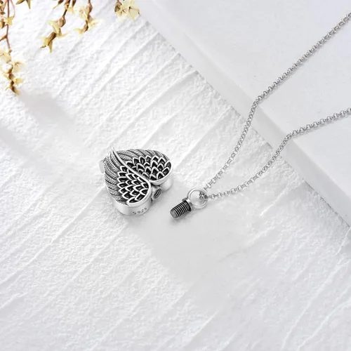 Vista 3 de SOULMEET Joyería de cremación para cenizas collar de urna de plata de ley para cenizas mujeres y hombres joyería de recuerdos para mantener a