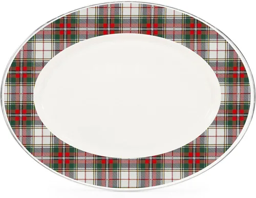 Vista 4 de Golden Rabbit Enamelware Oval Platter, 12 x 16in, Aegean Sevilla