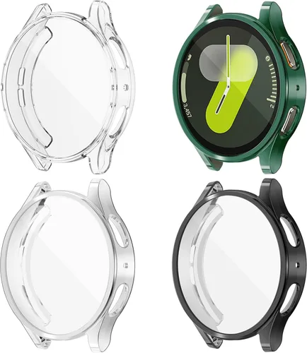 Vista 13 de (Paquete de 4) Funda Protectora de Pantalla Compatible para Samsung Galaxy Watch 6 de 40 mm (Versión 2023) Funda de Silicona Protectora Completa