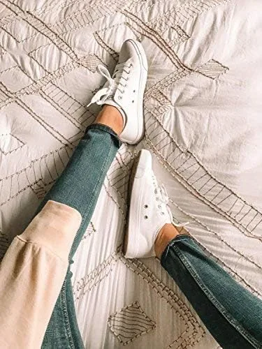 Vista 8 de NJ - Tenis de lona unisex para hombre, mujer, adolescentes
