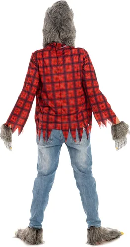 Vista 8 de Spooktacular Creations Disfraz de hombre lobo de Halloween para niños con máscara, guantes y zapatos para fiestas de disfraces de Halloween