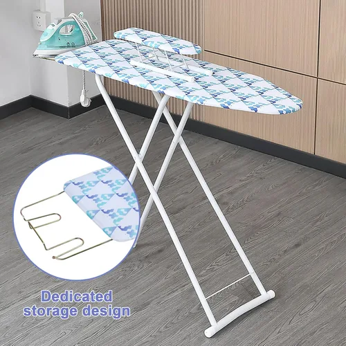 Vista 6 de Tabla de planchar plegable de tamaño completo, plegable para el hogar y tabla de planchar extendida en el exterior con cubierta resistente al calor