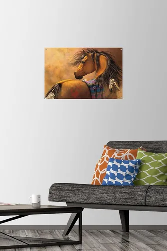 Vista 2 de Trends International Laurie Prindle Kiowa - Póster de pared dorado con pasadores