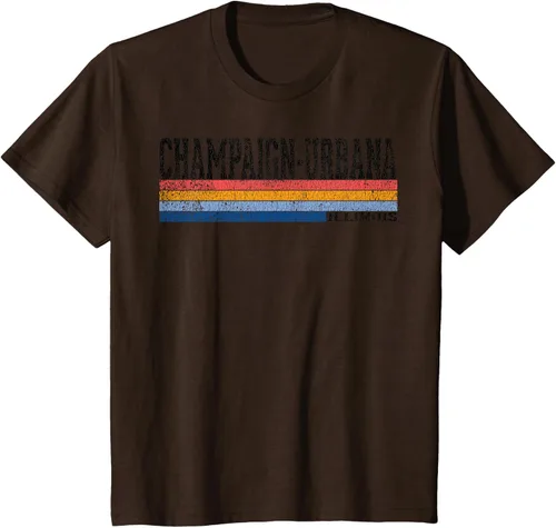 Vista 57 de clásico 1980s estilo champaign-urbana Illinois T Shirt, hombre 2XL, Blanco