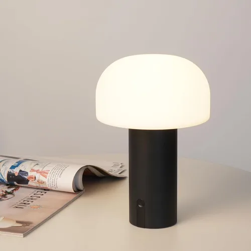 Vista 8 de WEILAILUX Lámpara de mesa inalámbrica de hongos, lámpara de ducha impermeable, lámpara de mesa recargable con pilas, luz nocturna regulable al tacto