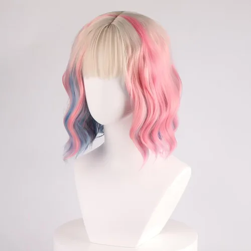 Vista 48 de COSPLAZA Cosplay Pelucas Moda Corto Azul Anime Cabello Elegante Mujer Fiesta Peluca