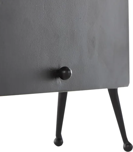 Vista 4 de [Usado] Deco 79 Reloj rectangular de metal con esfera de reloj manchada de té, 10 x 3 x 8 pulgadas, negro