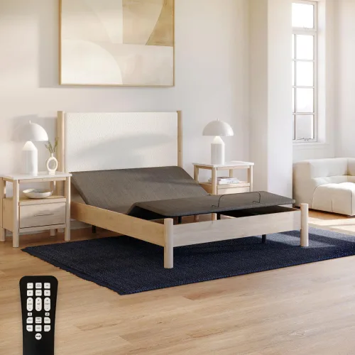Vista 13 de Adjustable Comfort - Base de cama ajustable tapizada y cómoda 2.0 con motores mejorados, masaje, control remoto inalámbrico, puerto USB