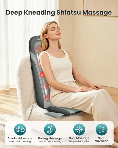 Vista 6 de Snailax Shiatsu - Masajeador de espalda con calor, almohadilla para silla